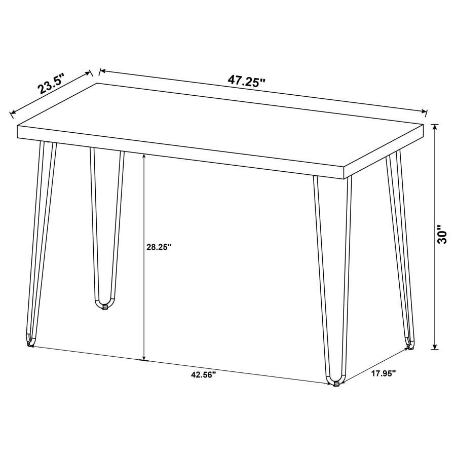 (image for) Ems 47-inch Engineered Wood Writing Desk Weathered Brown