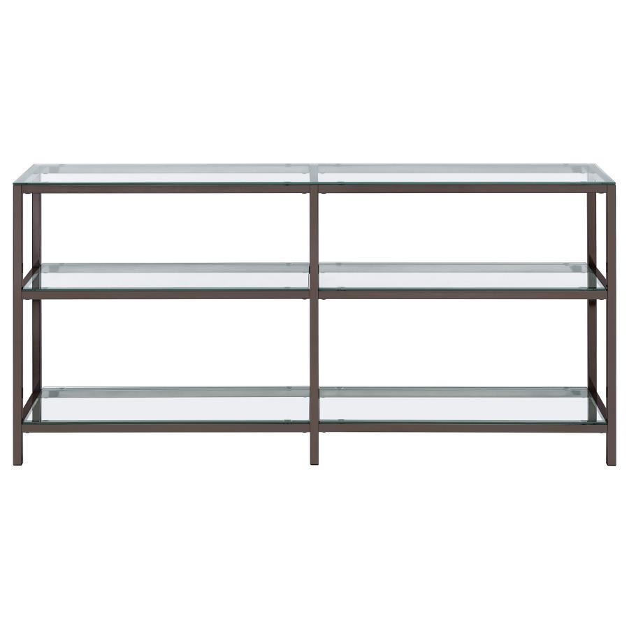 (image for) Kate 55-inch 2-shelf Console Bookcases Black Nickel