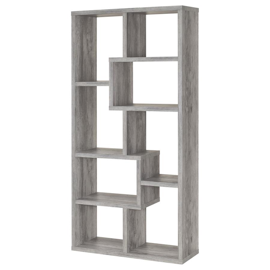 (image for) Theo 71-inch 6-shelf Bookshelf Grey Driftwood