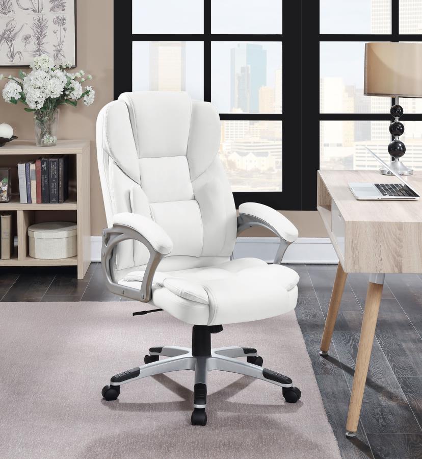 (image for) Kaffir Upholstered Adjustable Home Office Desk Chair White