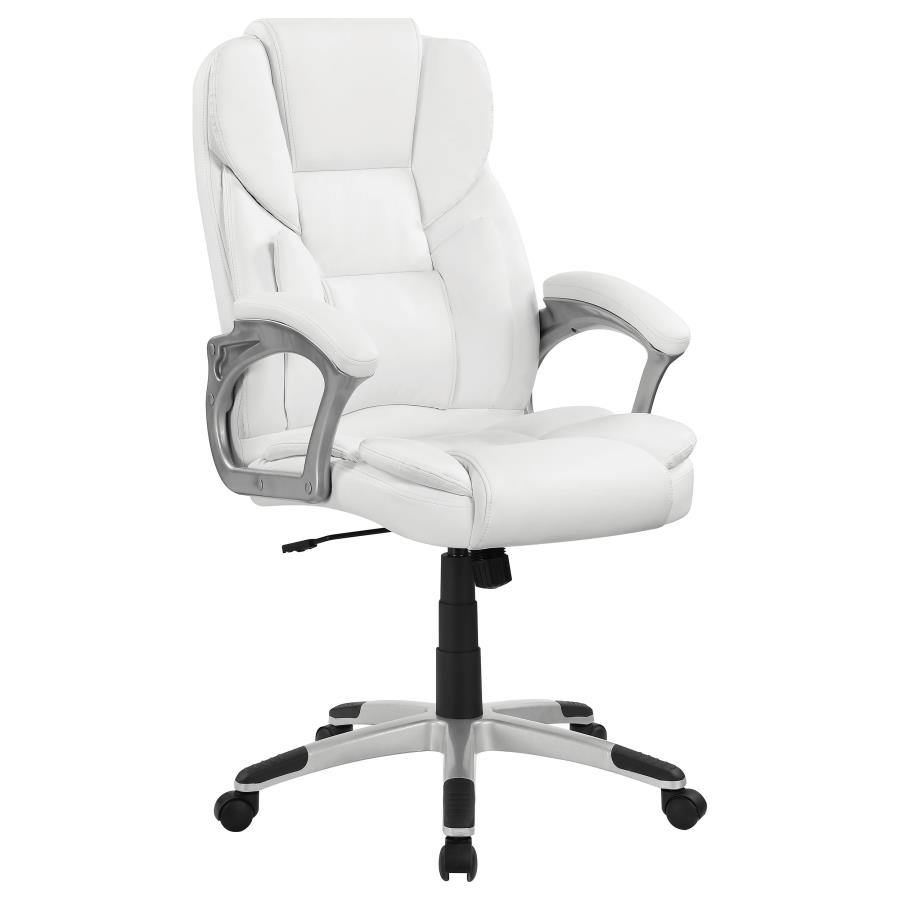 (image for) Kaffir Upholstered Adjustable Home Office Desk Chair White