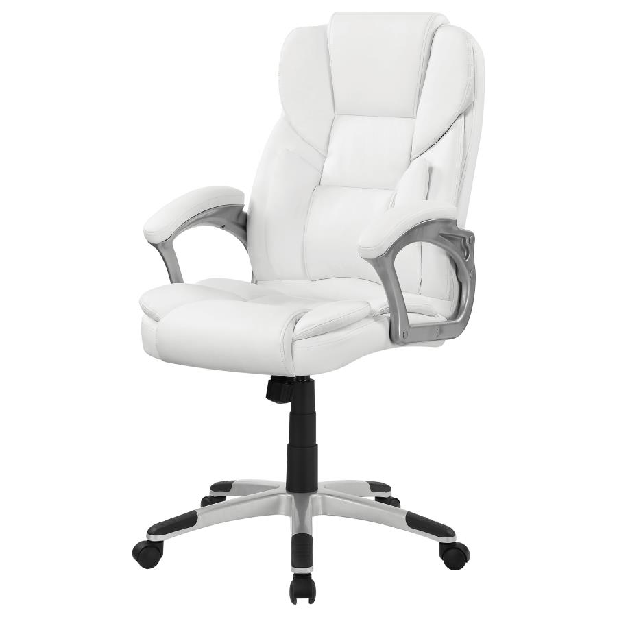 (image for) Kaffir Upholstered Adjustable Home Office Desk Chair White