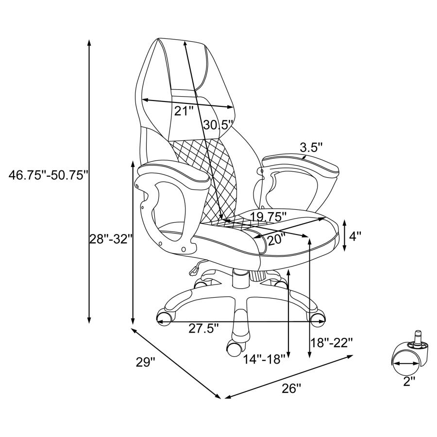 (image for) Bruce Upholstered Adjustable Home Office Desk Chair Black