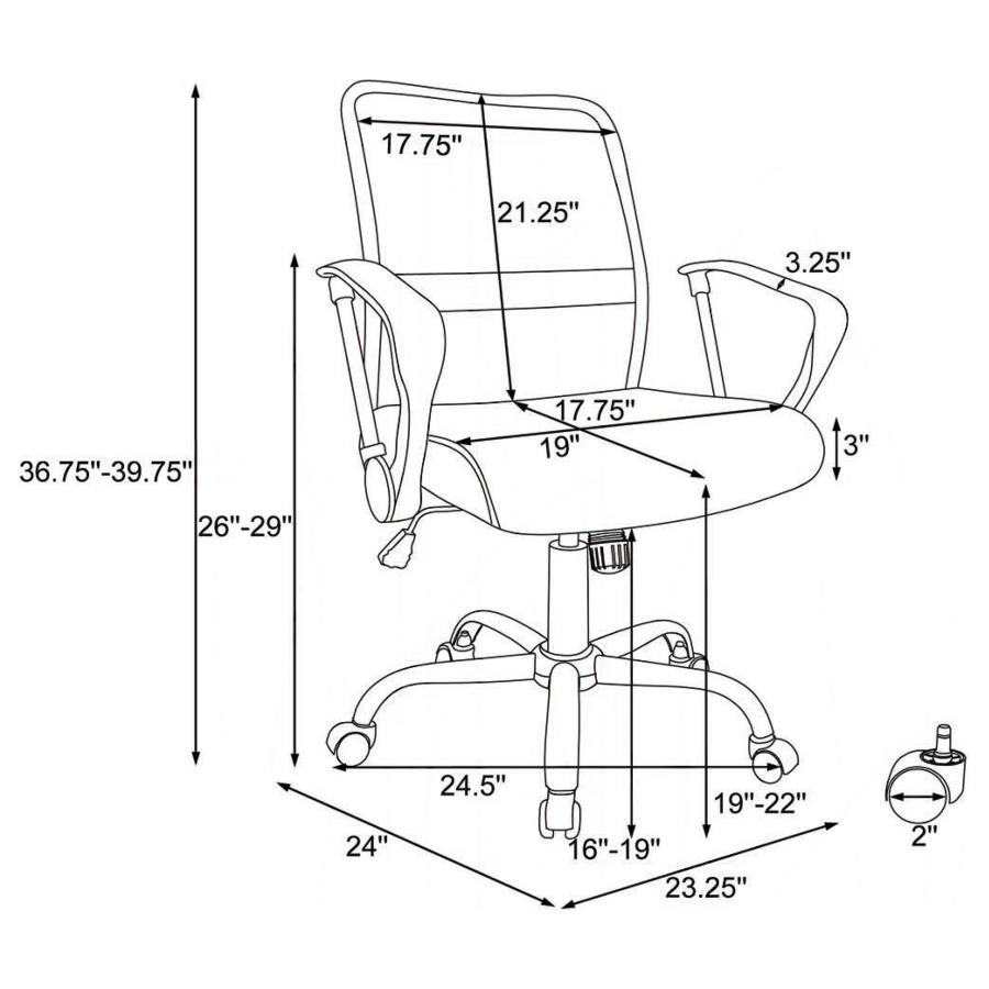 (image for) Gerta Upholstered Adjustable Mesh Office Desk Chair Black