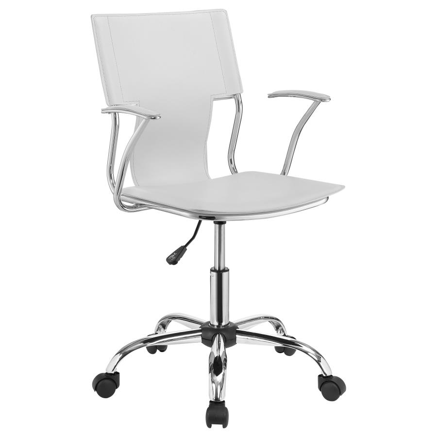 (image for) Himari Faux Leather Adjustable Office Desk Chair White