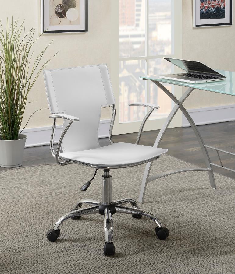 (image for) Himari Faux Leather Adjustable Office Desk Chair White