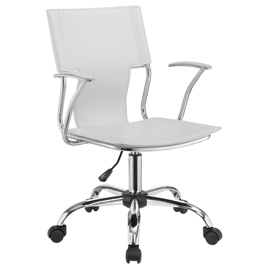 (image for) Himari Faux Leather Adjustable Office Desk Chair White