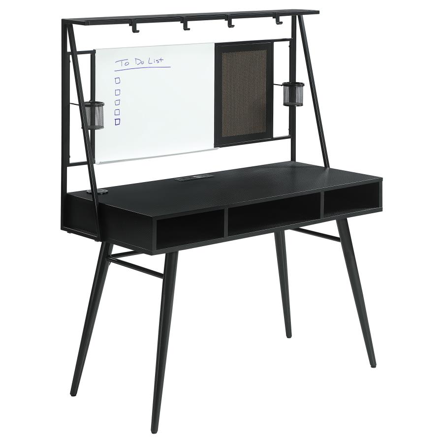 (image for) Jessie 47-inch Writing Desk with Whiteboard and USB Black - Click Image to Close