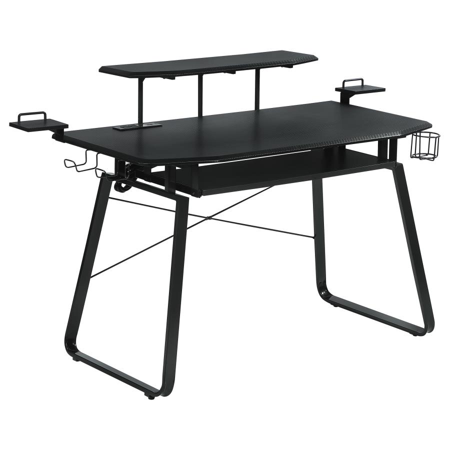 (image for) Alfie 59-inch Computer Gaming Desk with USB Ports Black