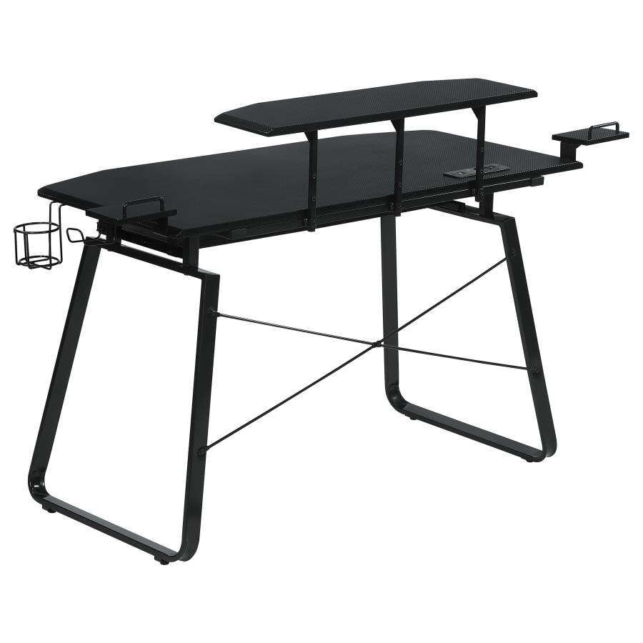 (image for) Alfie 59-inch Computer Gaming Desk with USB Ports Black