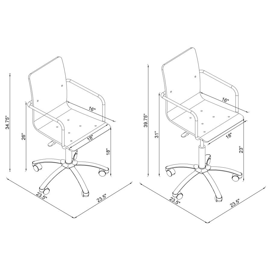 (image for) Amaturo Acrylic Adjustable Home Office Desk Chair Clear