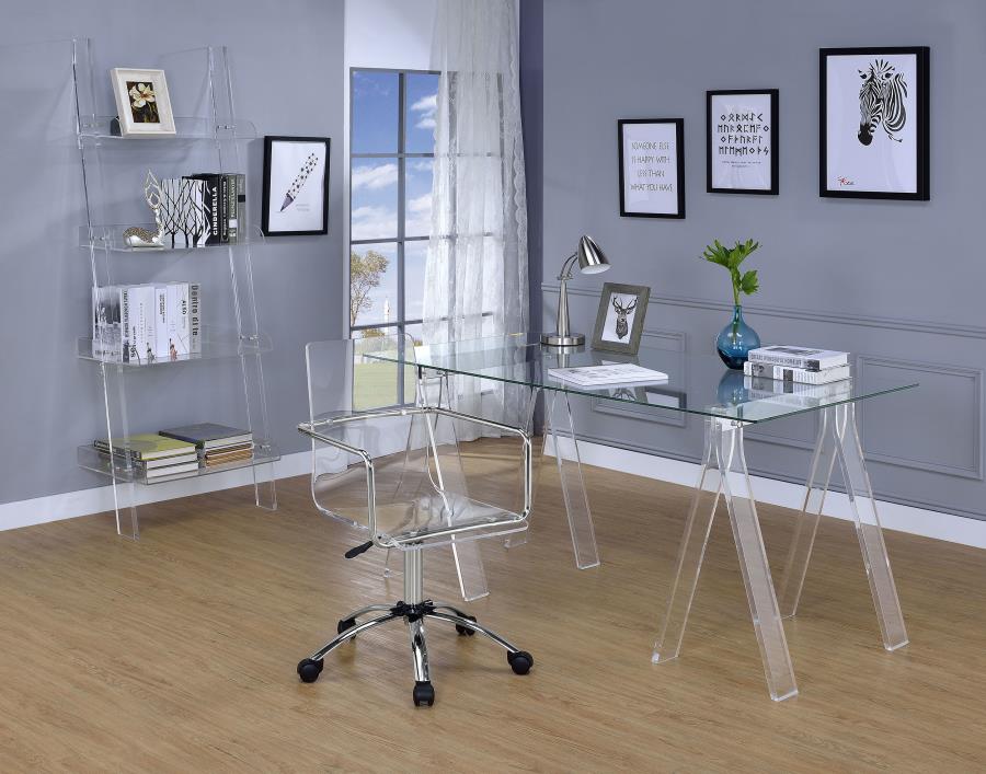 (image for) Amaturo Acrylic Adjustable Home Office Desk Chair Clear