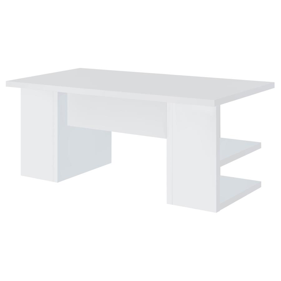 (image for) Alice 71-inch 4-shelf Engineered Wood Writing Desk White