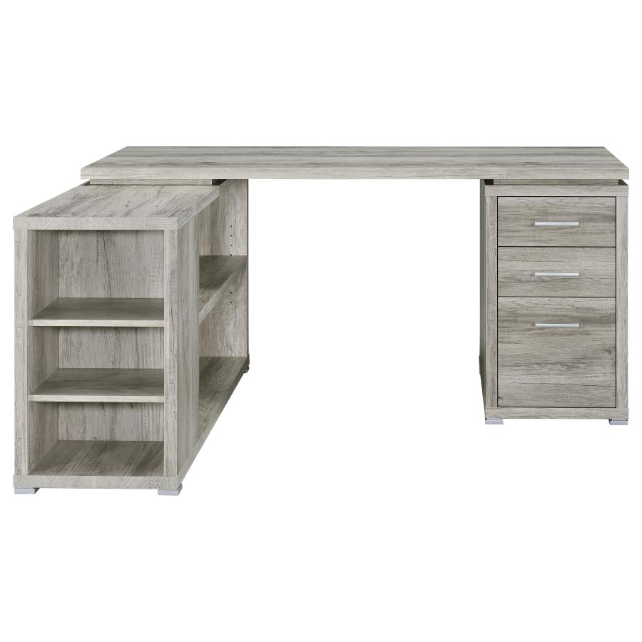 (image for) Yvette 60-inch 3-drawer L-Shape Computer Desk Grey Driftwood