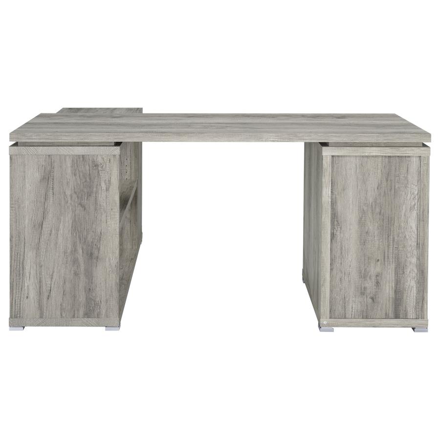 (image for) Yvette 60-inch 3-drawer L-Shape Computer Desk Grey Driftwood