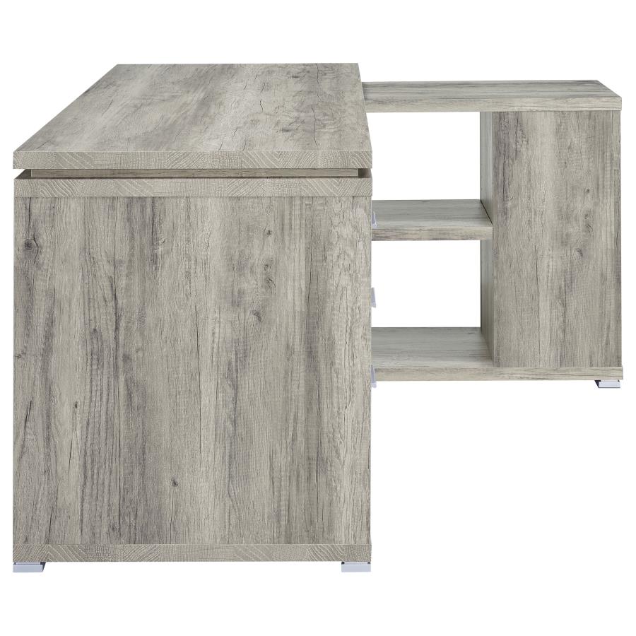 (image for) Yvette 60-inch 3-drawer L-Shape Computer Desk Grey Driftwood