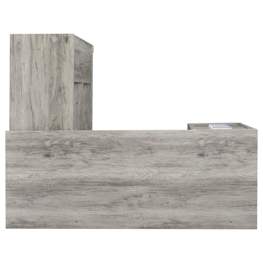 (image for) Yvette 60-inch 3-drawer L-Shape Computer Desk Grey Driftwood