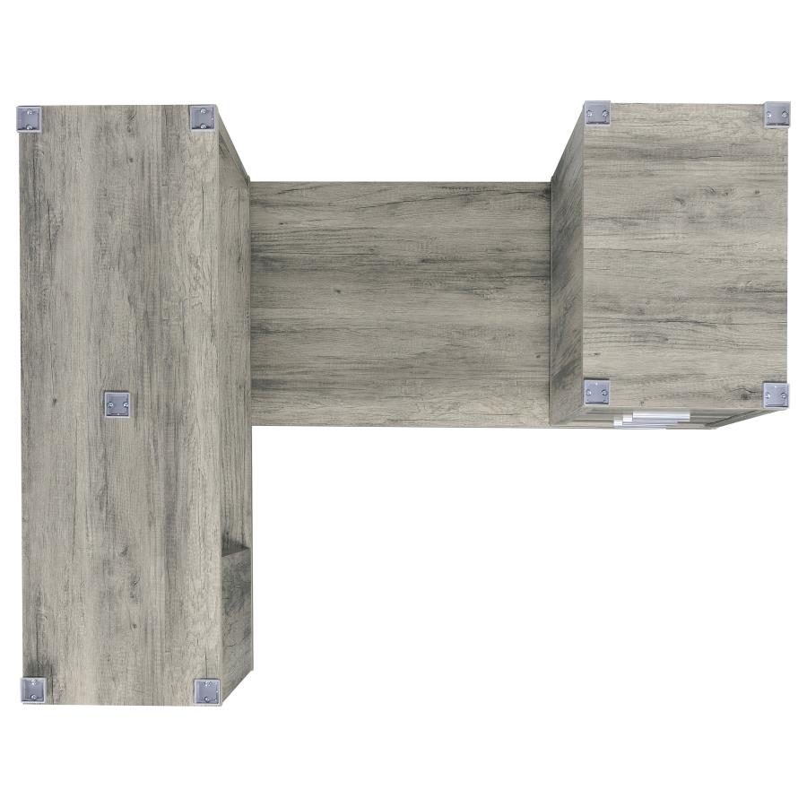 (image for) Yvette 60-inch 3-drawer L-Shape Computer Desk Grey Driftwood