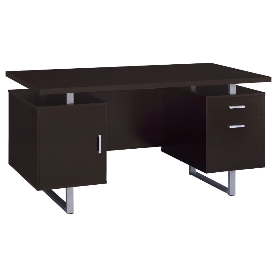 (image for) Lawtey 60-inch 2-drawer Office Computer Desk Cappuccino