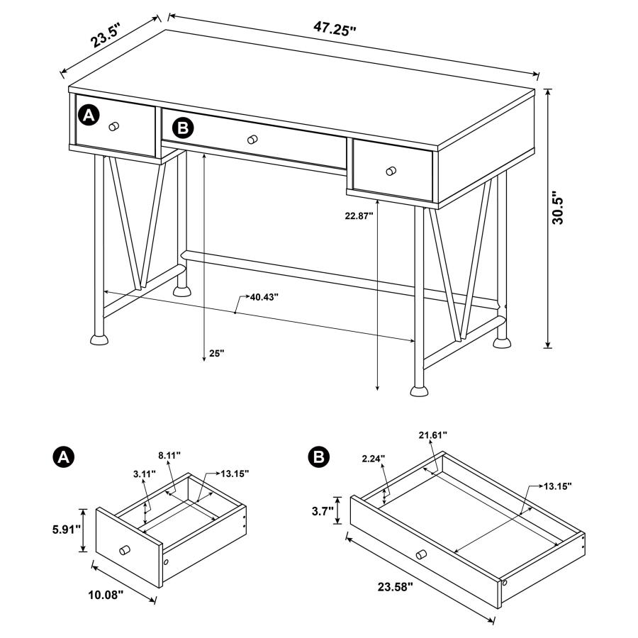 (image for) Analiese 2-piece Computer Desk Bookcase Set Rustic Nutmeg