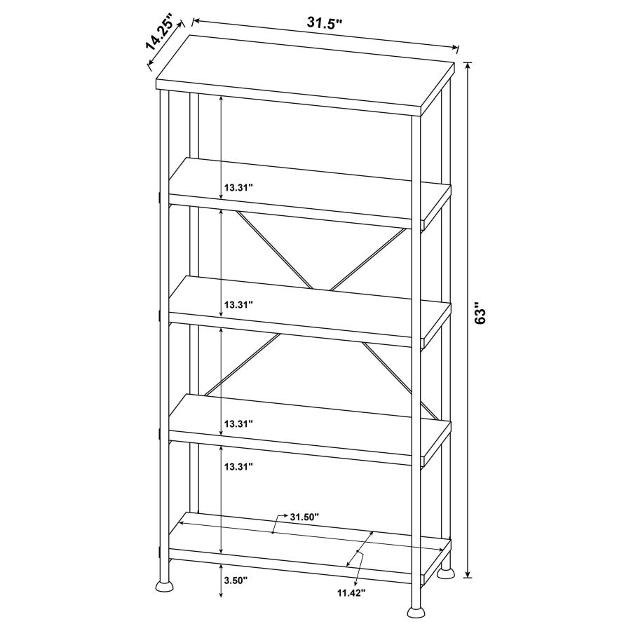 (image for) Analiese 2-piece Computer Desk Bookcase Set Rustic Nutmeg