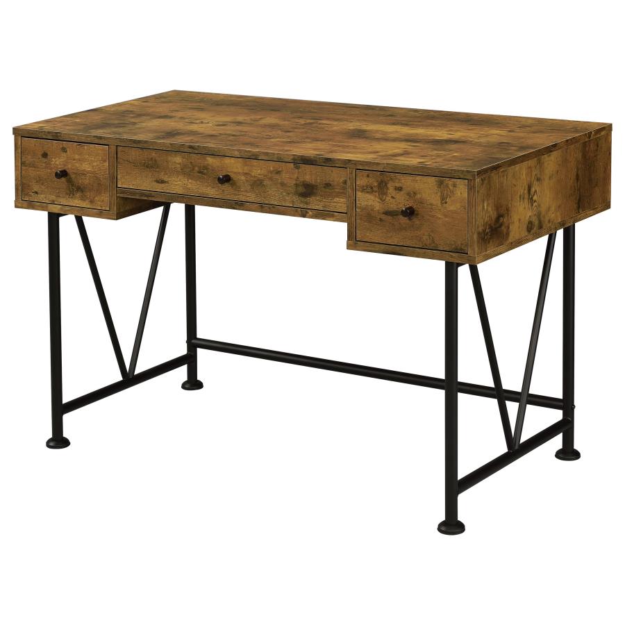 (image for) Analiese 47-inch 3-drawer Writing Desk Rustic Nutmeg