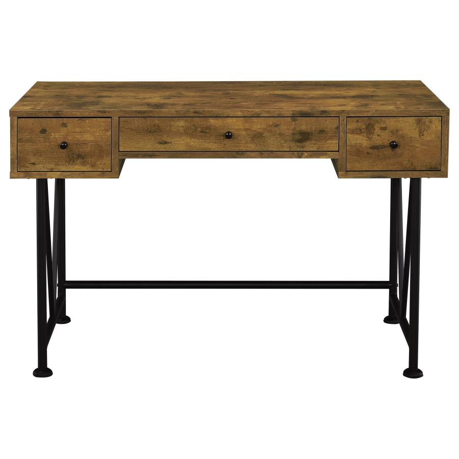 (image for) Analiese 47-inch 3-drawer Writing Desk Rustic Nutmeg