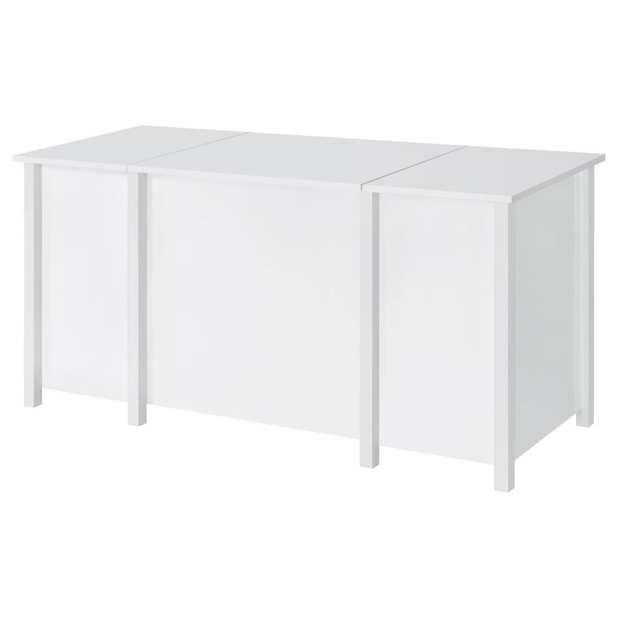 (image for) Dylan 60-inch 4-drawer Lift Top Office Desk White High Gloss