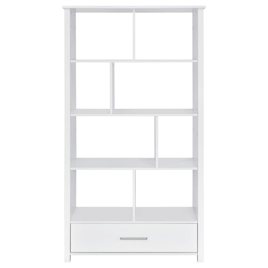 (image for) Dylan 68-inch 4-shelf Storage Bookshelf White High Gloss