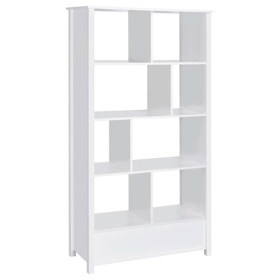 (image for) Dylan 68-inch 4-shelf Storage Bookshelf White High Gloss