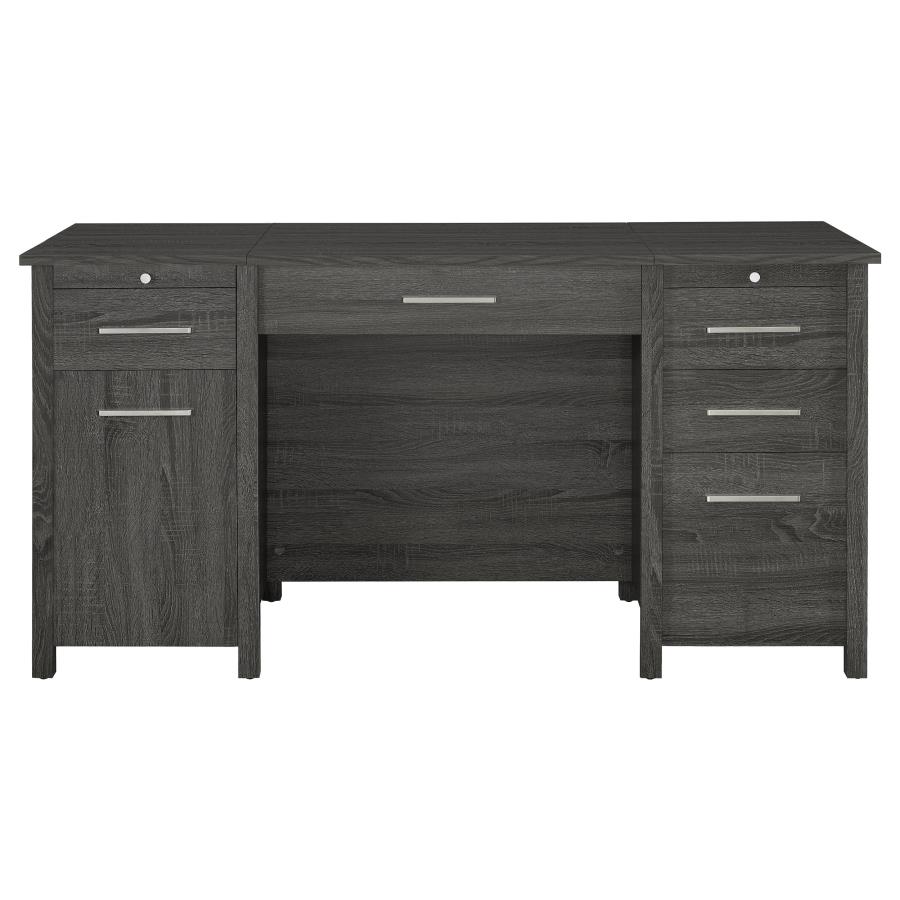 (image for) Dylan 60-inch 4-drawer Lift Top Office Desk Weathered Grey