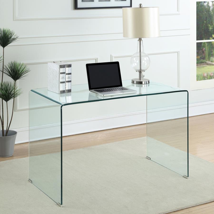 (image for) Ripley 47-inch Tempered Bent Glass Writing Desk Clear