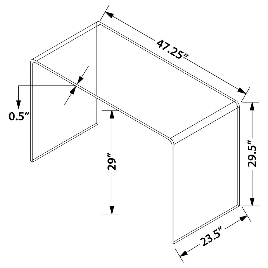 (image for) Ripley 47-inch Tempered Bent Glass Writing Desk Clear