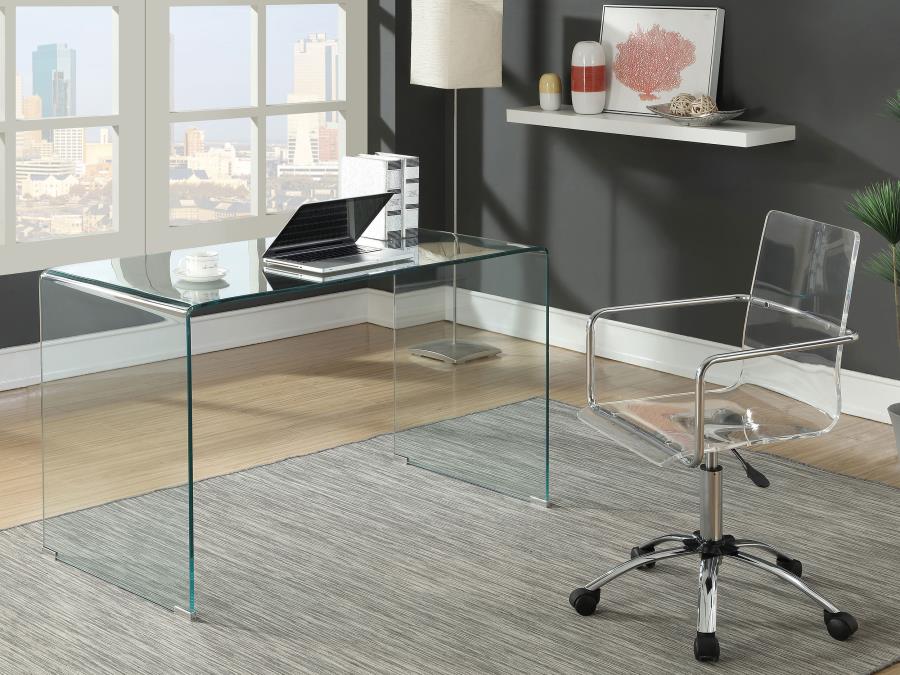 (image for) Ripley 47-inch Tempered Bent Glass Writing Desk Clear