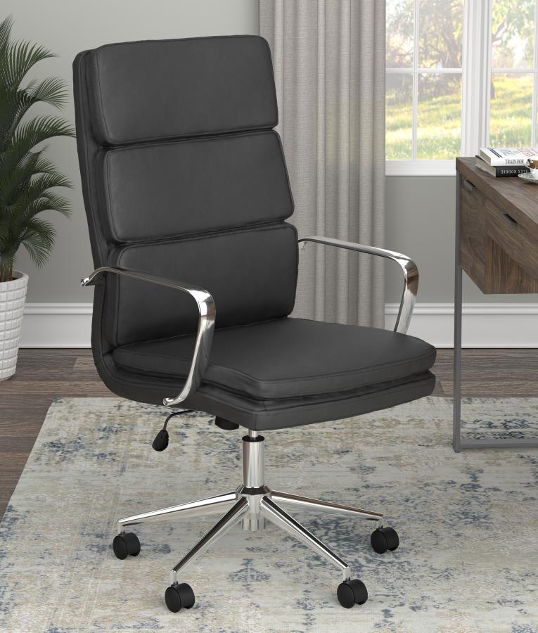 (image for) Ximena Upholstered Adjustable High Back Office Chair Black