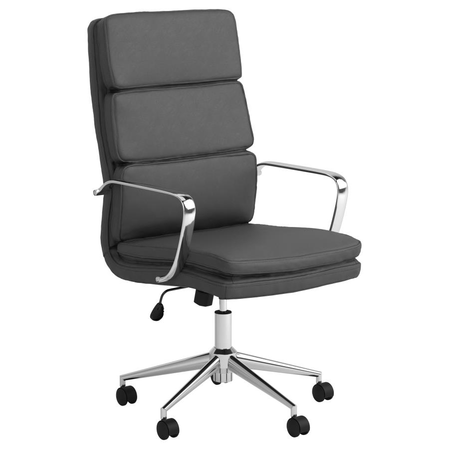 (image for) Ximena Upholstered Adjustable High Back Office Chair Grey - Click Image to Close