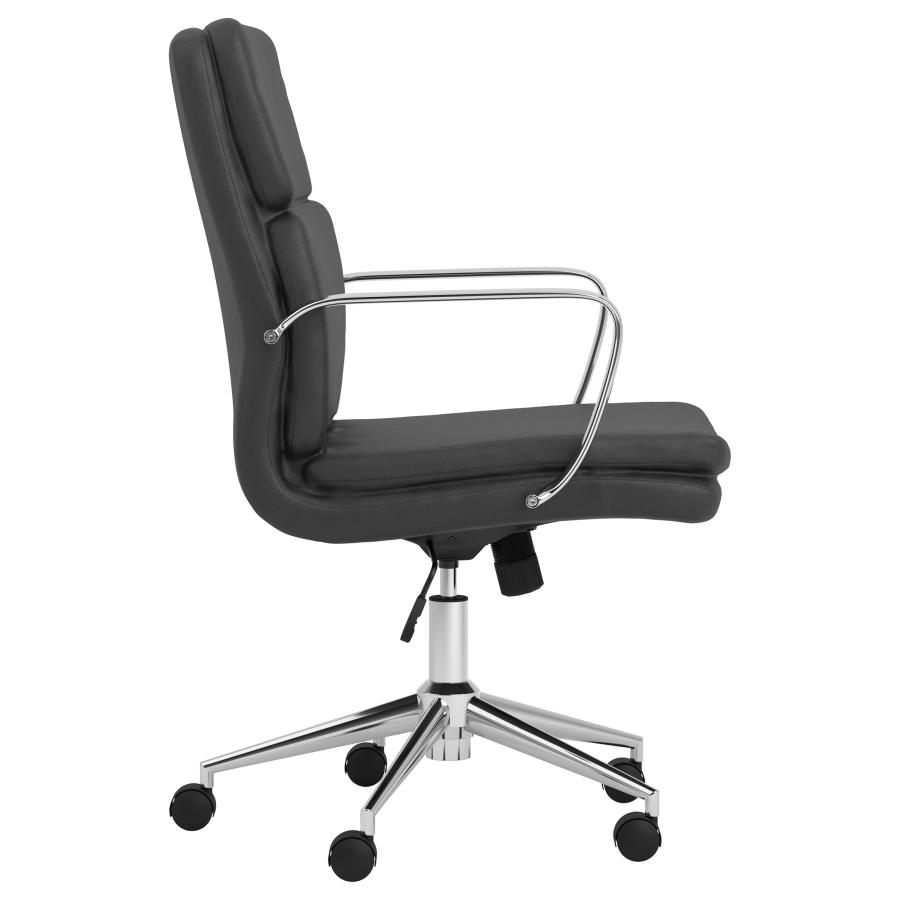 (image for) Ximena Upholstered Adjustable Mid Back Office Chair Black