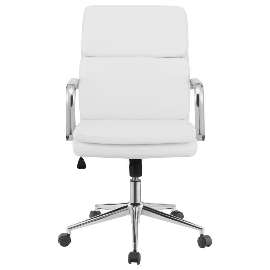 (image for) Ximena Upholstered Adjustable Mid Back Office Chair White