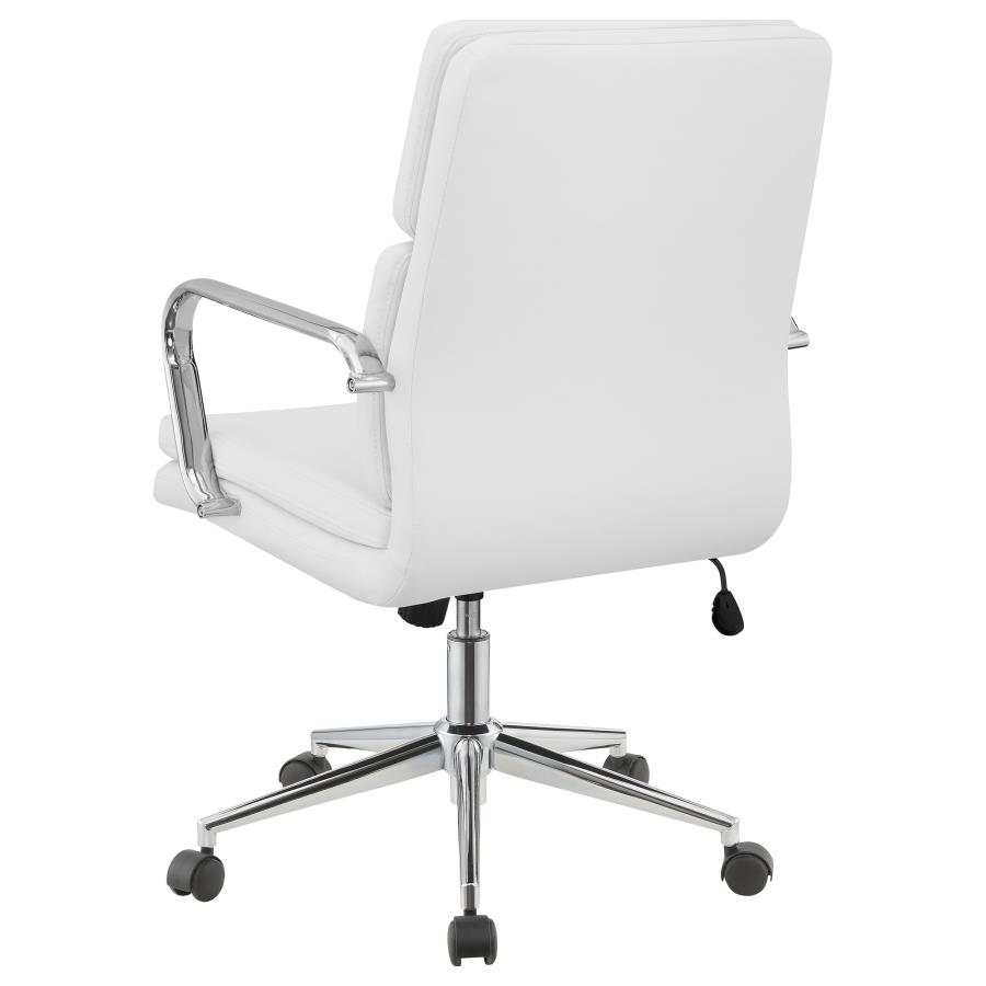 (image for) Ximena Upholstered Adjustable Mid Back Office Chair White