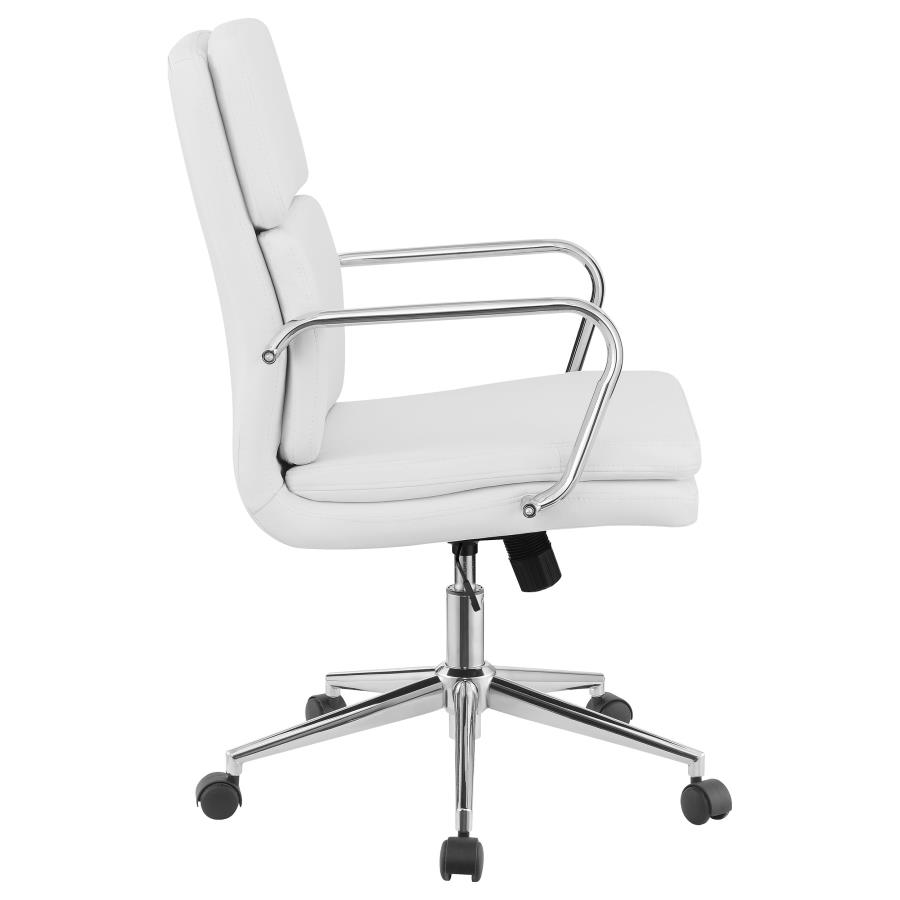 (image for) Ximena Upholstered Adjustable Mid Back Office Chair White