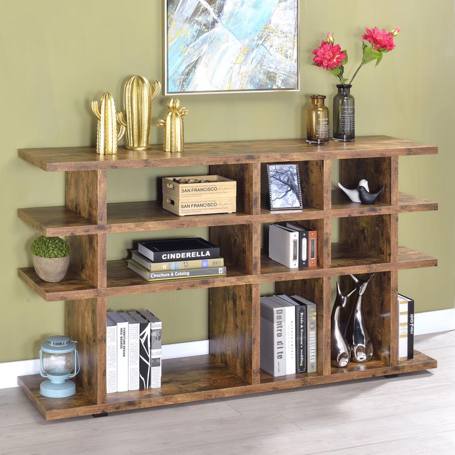 (image for) Santos 63-inch 3-shelf Console Bookcases Rustic Nutmeg