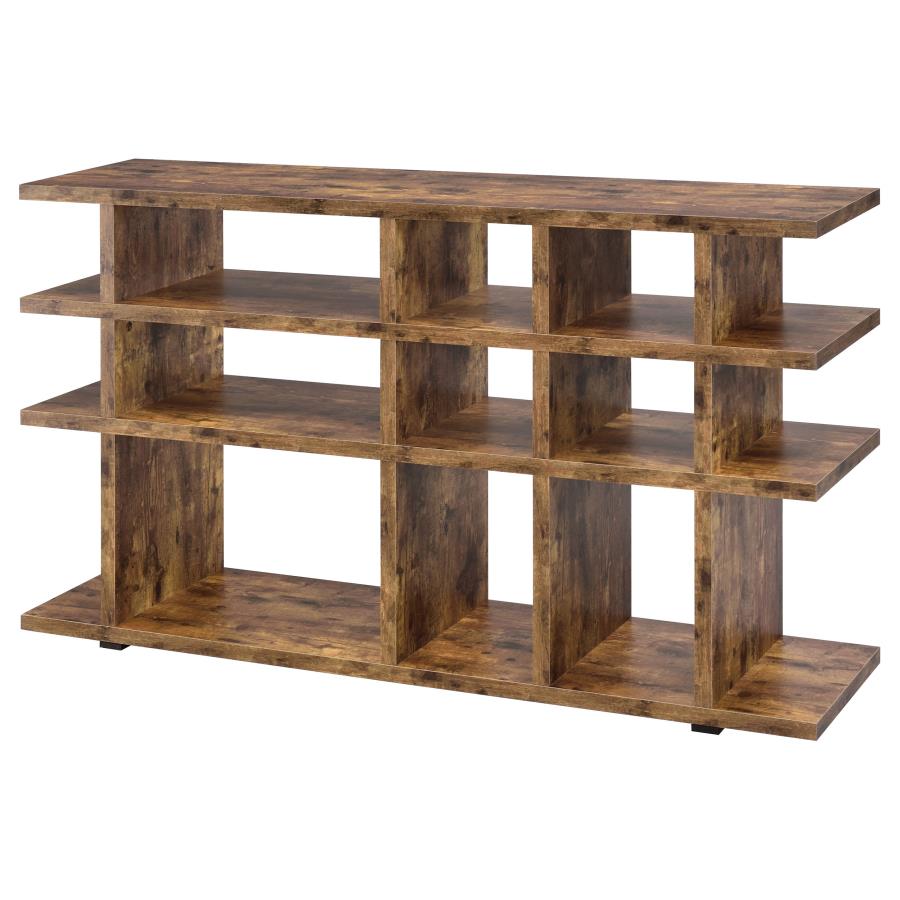 (image for) Santos 63-inch 3-shelf Console Bookcases Rustic Nutmeg