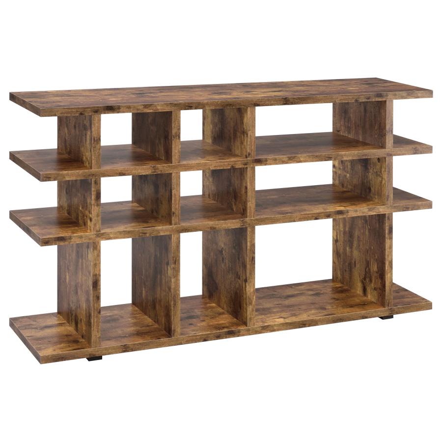 (image for) Santos 63-inch 3-shelf Console Bookcases Rustic Nutmeg