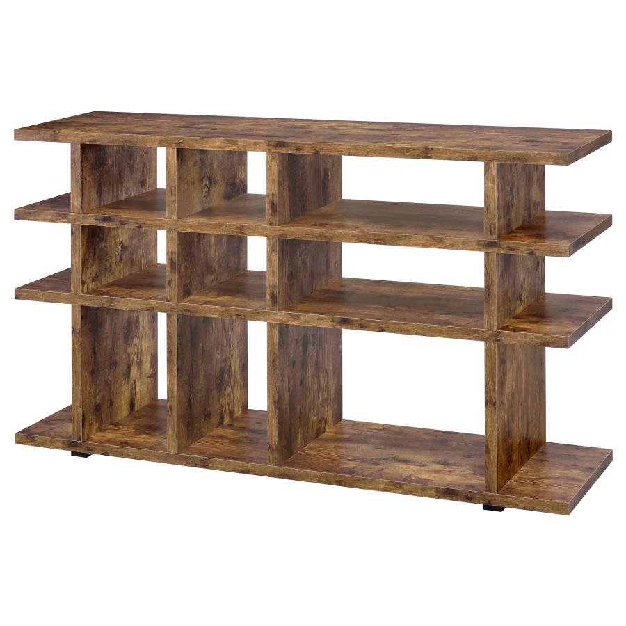 (image for) Santos 63-inch 3-shelf Console Bookcases Rustic Nutmeg