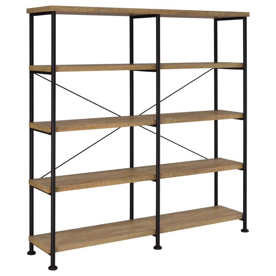(image for) Analiese 63-inch 4-shelf Double Bookshelf Mango