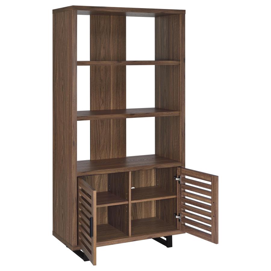 (image for) Maddox 71-inch 3-shelf Cabinet Bookcase Walnut