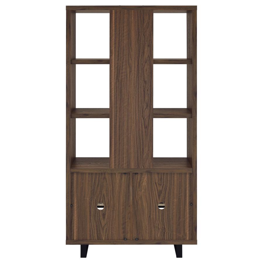 (image for) Maddox 71-inch 3-shelf Cabinet Bookcase Walnut