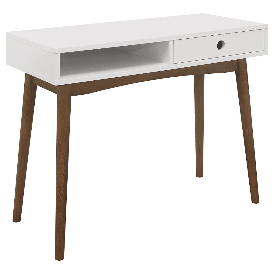 (image for) Bradenton 39-inch 1-drawer Wood Writing Desk White - Click Image to Close