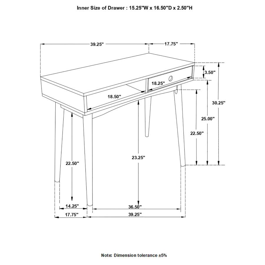 (image for) Bradenton 39-inch 1-drawer Wood Writing Desk White