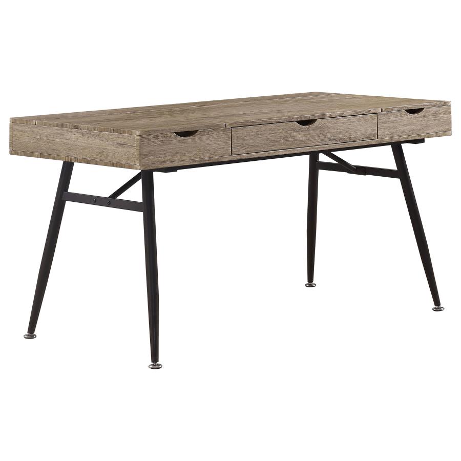 (image for) Rafael 47-inch 1-drawer Desk with Storage Rustic Driftwood - Click Image to Close